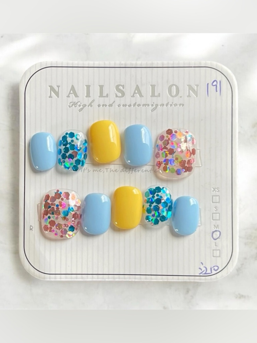 Handmade Confetti Press On Nails